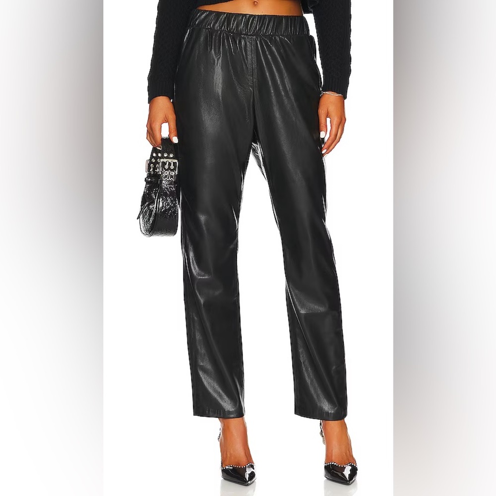 $350 ANINE BING VEGAN LEATHER TRACK PANT VINCE ZIMMERMANN REVOLVE LOVERS FRIENDS